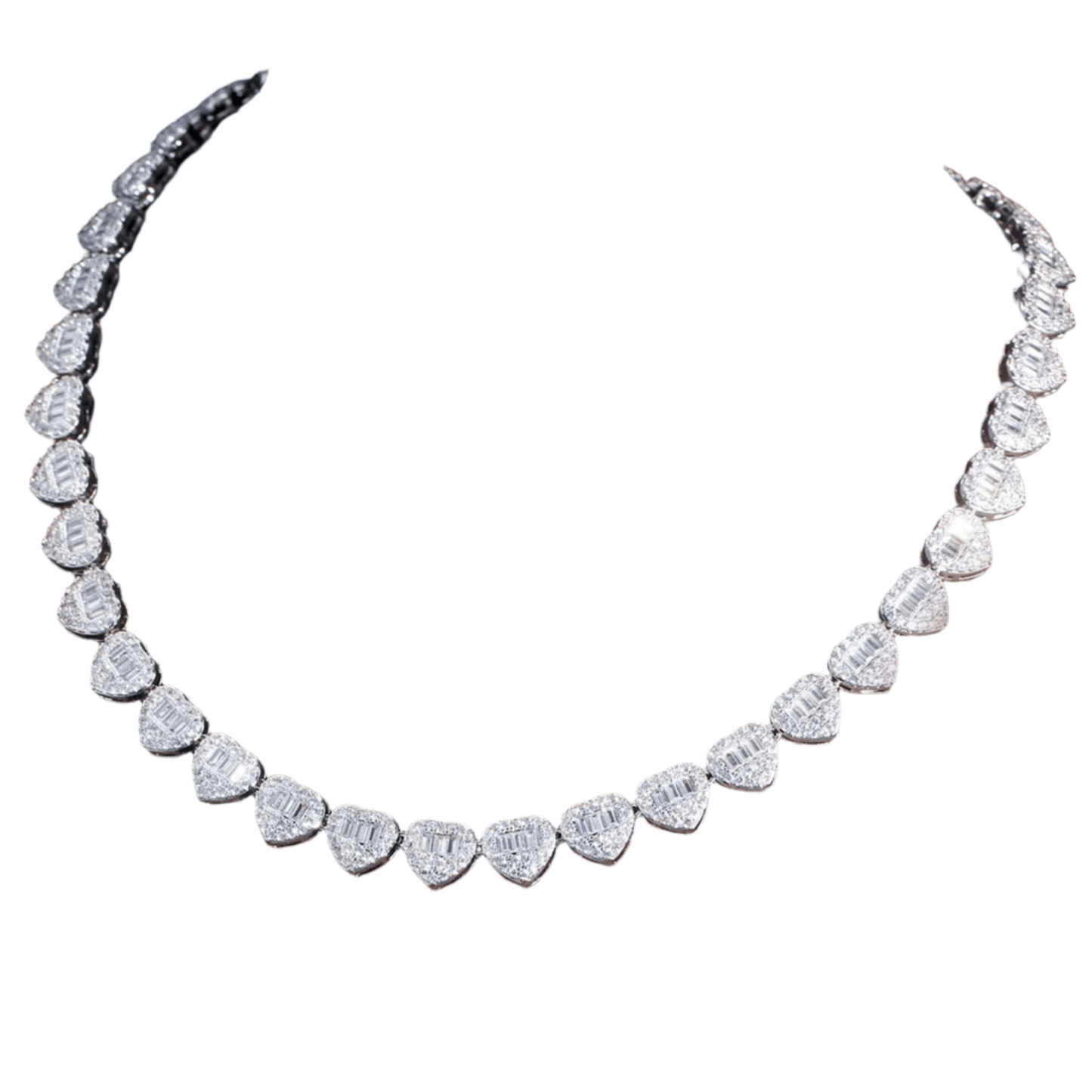 ✨Fashion Jewelry Iced Out Bling Cubic Zirconia Love Heart Shape Tennis Necklace✨.