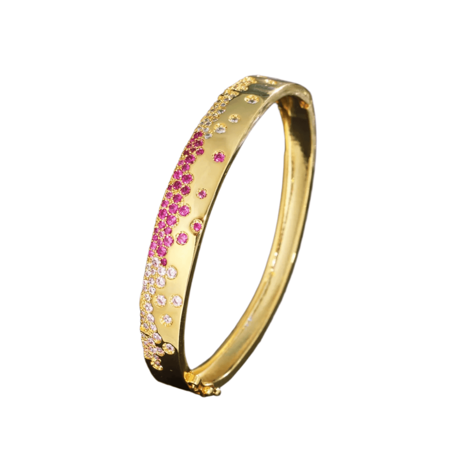 ✨Gold-Plated Pink & Red CZ Open Cuff Bangle✨.