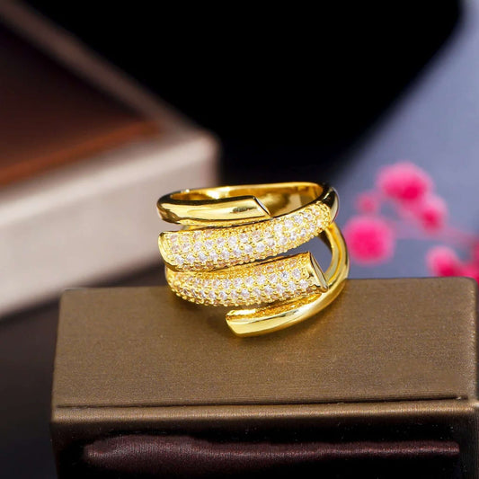 Aurora Twist Gold Statement Ring.
