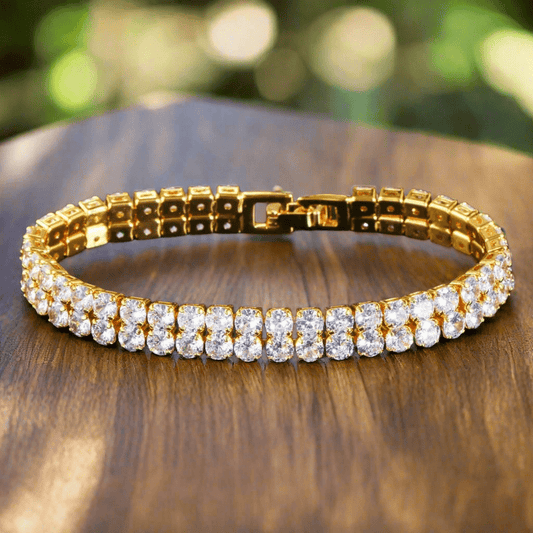 Golden Radiance Tennis Bracelet.