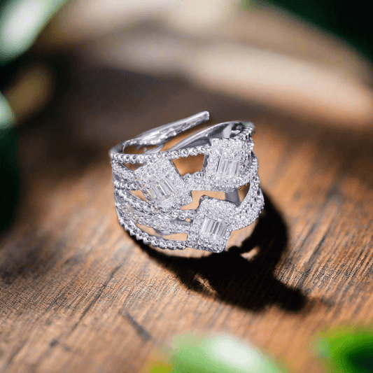 Radiant Rectangle Sparkle Ring.