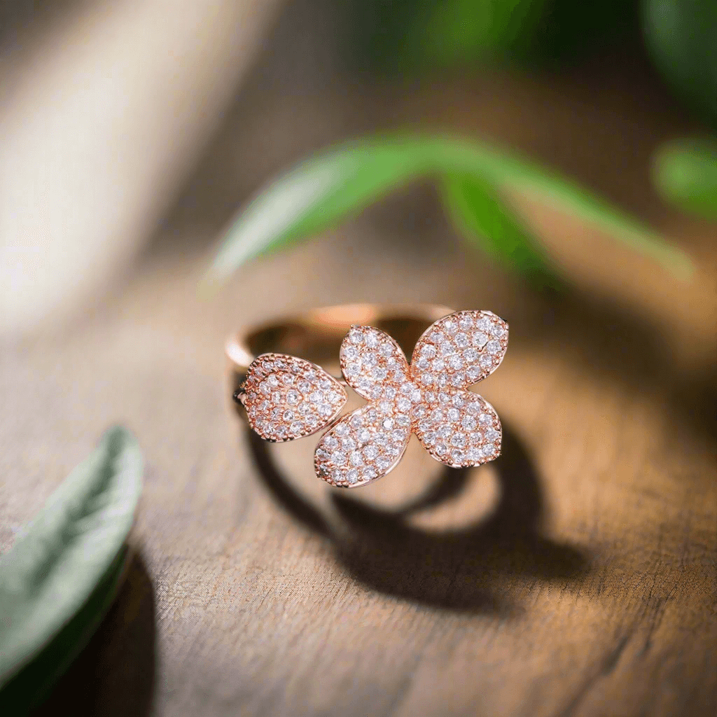 Rose Bloom Open Flower Ring.
