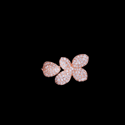Rose Bloom Open Flower Ring.