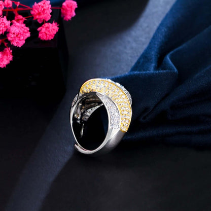 Two-Tone Radiance Statement Ring.