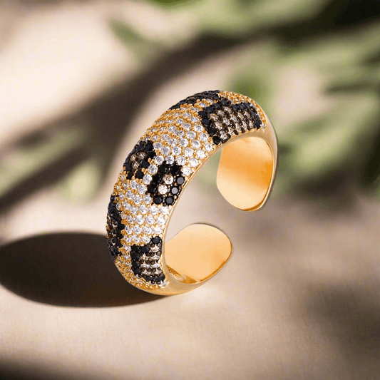 Wild Elegance Leopard Print Open Ring.
