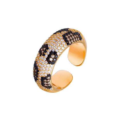 Wild Elegance Leopard Print Open Ring.